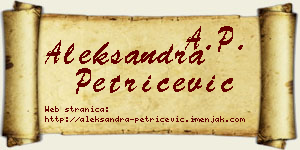 Aleksandra Petričević vizit kartica